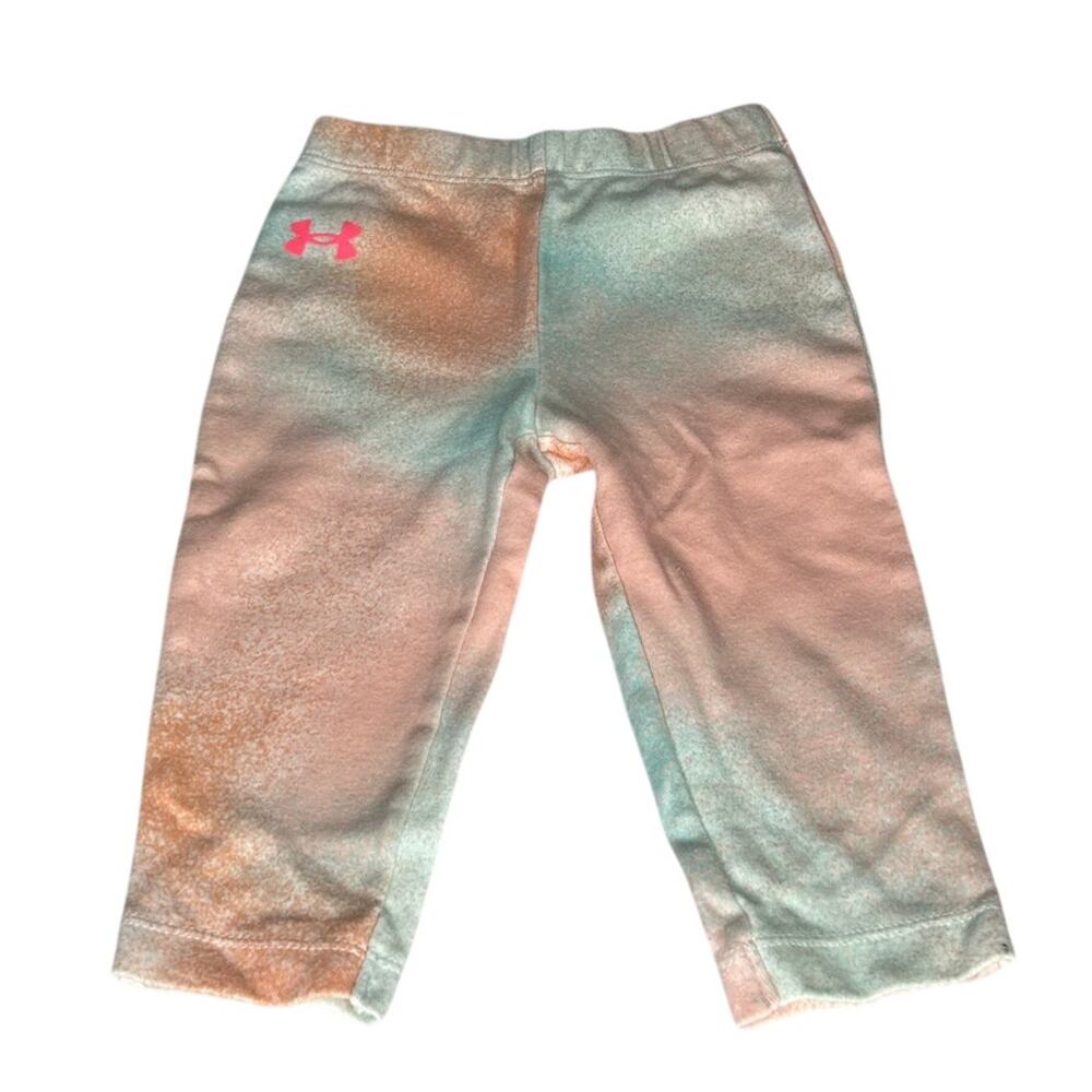 Under Armour soft leggings pink fizz pastel tie-dye watercolor sz 9 mth